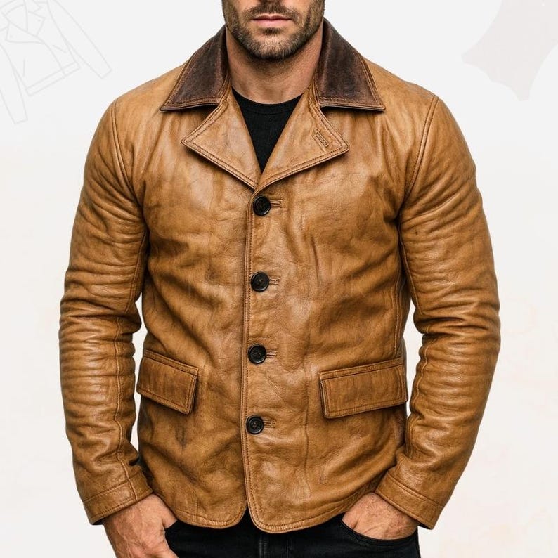 mens-brown-leather-western-outlaw-jacket-front-view-hide-and-seek