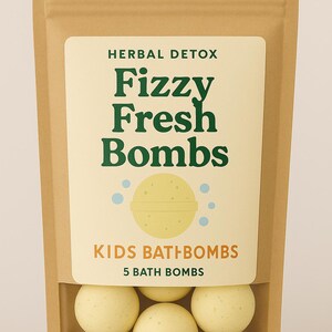 Bombas de banho Fizzy Fresh - bombas de banho detox - pacote com 5 bombas de banho pequenas