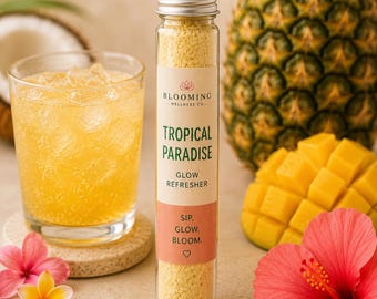 Tropical Paradise Refresher | Tropical Drink Mix | Pineapple Mango Wellness Drink | Hydration Beverage | Summer Drink Mix | Self Care Gift