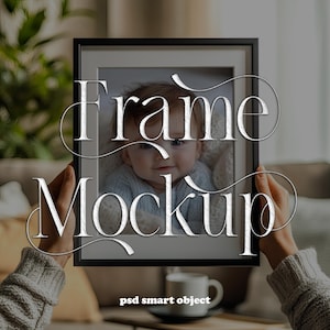 PSD frame mockup digital photo frame template for artwork photography wedding pictures home decor minimalist poster display mockup