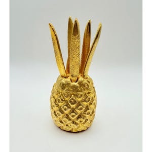 Appetizer Fork Set Pineapple Gold Tone Tropical Hollywood Regency MCM Barware