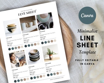 Wholesale Line Sheet Template: Editable Canva Pricing Book (Instant Download)