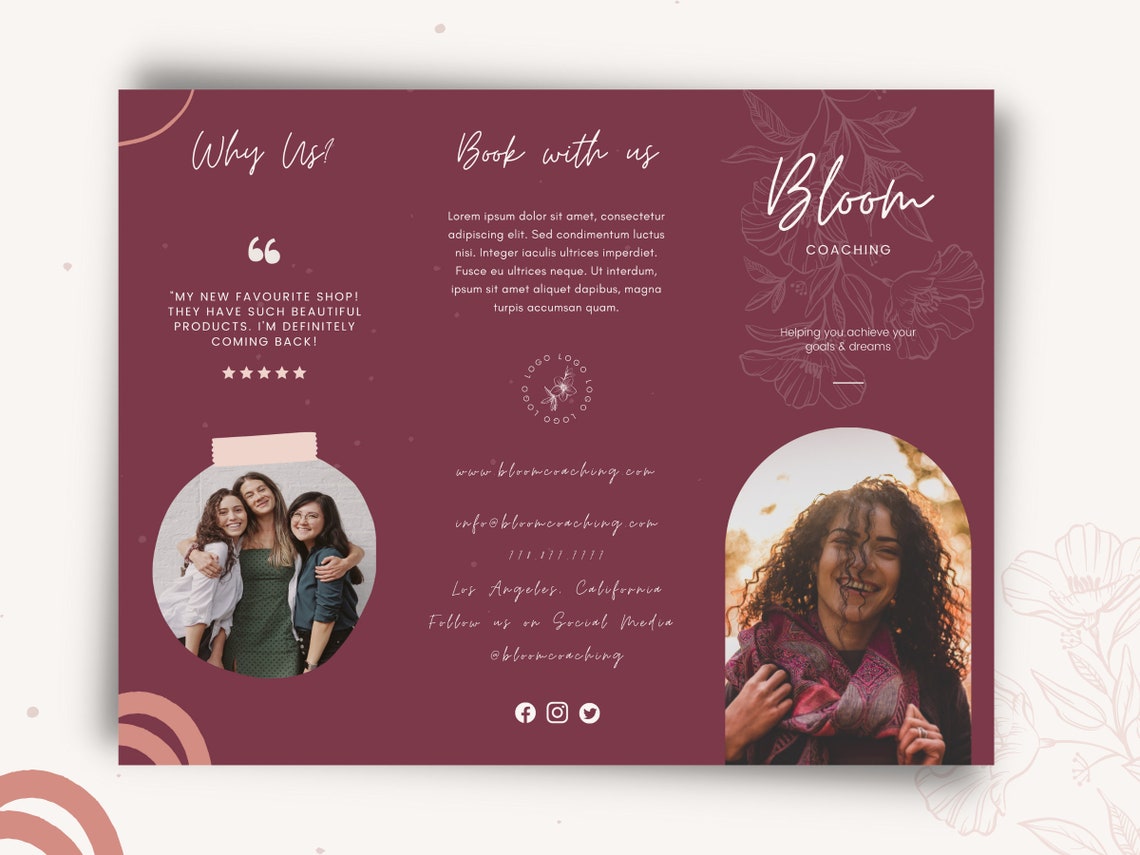 Editable Brochure Template, INSTANT DOWNLOAD, Canva Template, Printable ...