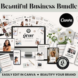 Editable Business Branding Canva Templates: Logo, Workbook, Social Media (Digital Download)