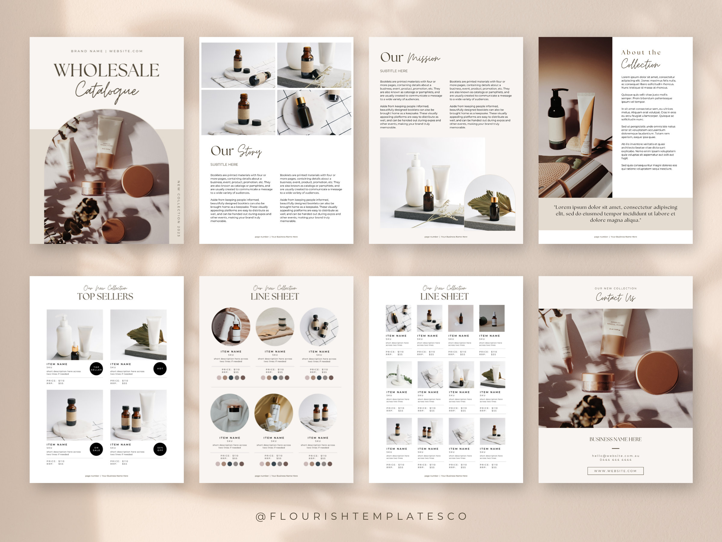Wholesale Catalogue Canva Template: Minimalist Product Line Sheet ...