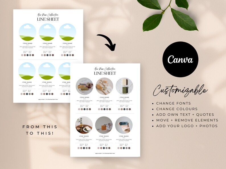 Product Catalog Template Canva, Soap Business Template, Editable