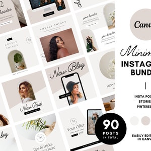 Minimalist Instagram Templates, Canva Template, Neutral Clean Cream Boutique, Lifestyle Business, Fashion, Coaching Blog, Beige Insta Quotes