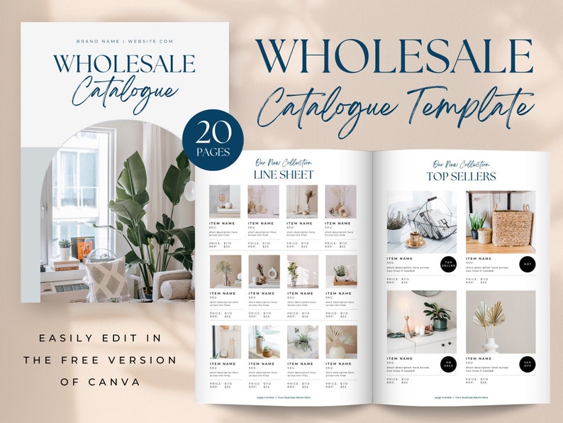 Canva Product Catalogue Line Sheet Template, Wholesale Gift Catalog