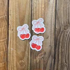 3 Pack / Cherry Sticker, Cherry Heart Sticker, Sticker, Cup Sticker, Laptop Sticker, Phone Sticker, Cute Sticker