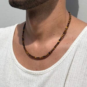 Collana Occhio Di Tigre Con Ciondolo Albero Della Vita – Pietra Naturale Protettiva, Catena In Acciaio Inossidabile 50 Cm – Gioiello Portafortuna Per Donna E Ragazza - 4