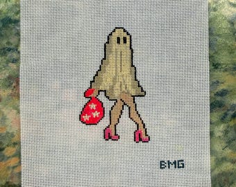Gogo Ghost borduurcanvas: griezelig ontwerp dat oplicht in het donker