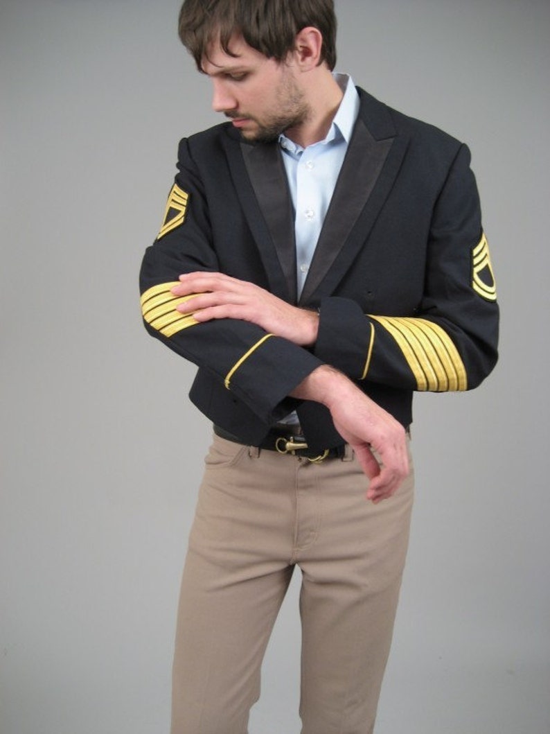 Vtg MILITARY Jacket Navy Blue BELLHOP COAT Blazer Etsy