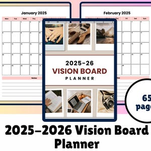 2025 Vision Board, Vision Board Planer, Zielplaner, persönliches Wachstum, Inspiration Planer, Traummanifestation, Lebenszielplan