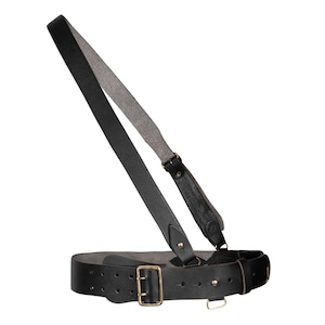 Sam Black Belt With Crossover Should Strap Real Leather British Military – Handmade Full Leather Belt