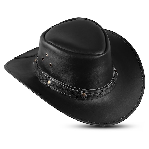 Handmade Leather Cowboy Hat: Unisex Outback Western Style