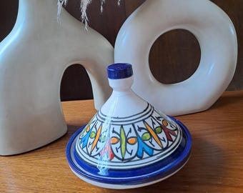 Handmade Moroccan Tagine | 15cm Ceramic Serving Dish | Traditional Berber Pottery | Colorful Decorative Tagine | Moroccan Kitchen Gift