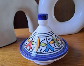 Handmade Moroccan Tagine | 12cm Ceramic Serving Dish | Traditional Berber Pottery | Colorful Decorative Tagine | Moroccan Kitchen Gift