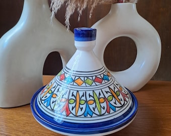 Handmade Moroccan Tagine | 20cm Ceramic Serving Dish | Traditional Berber Pottery | Colorful Decorative Tagine | Moroccan Kitchen Gift