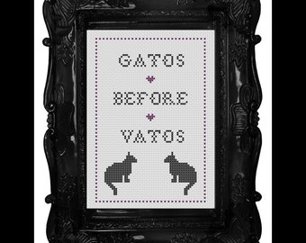 Gatos Before Vatos Cross Stitch Pattern