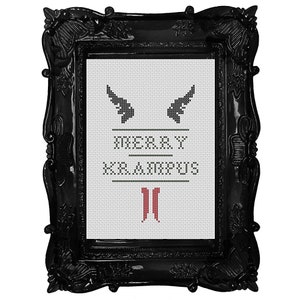 Merry Krampus Cross Stitch Pattern