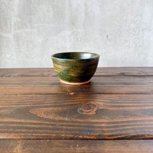 Vintage Dark Green Pottery Bowl