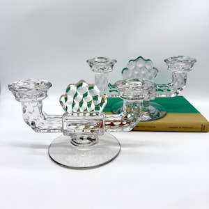 Vintage Fostoria Twin Candle Holders (Pair)