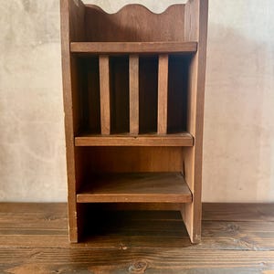 Vintage Wooden Desktop Organizer, Mail Sorter, Cubby Shelf