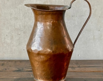 Vintage Small Hammered Copper Pitcher