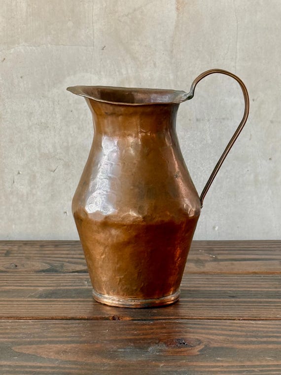 Vintage Small Hammered Copper Pitcher