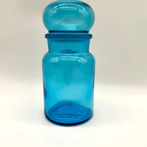 Vintage Blue Glass Belgian Apothecary Jar