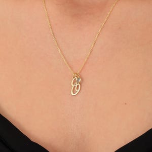 Initial Birthstone Necklace, Personalized Necklace, Letter necklace, Birthstone necklace,Minimalist necklace, Mothers day gift, Gift for her