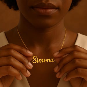 Custom Name Necklace, 18K Gold Plated Name Necklace, Personalized Name Necklace, Birthday Gift for Her, Mother&#39;s Day Gift, Gift for Mom