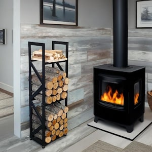 Slim Vertical Firewood Rack: Space-Saving Log Storage