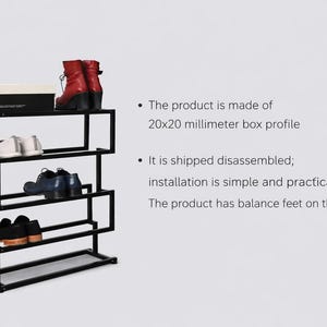 Metall-Schuhregal: Industrielles Flurregal, Loft-Style-Organizer Bild 5