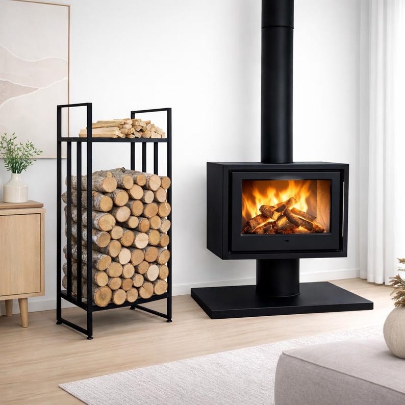 Modern Log Rack Modern Metal Firewood Rack: Farmhouse Fireplace Log Holder - Etsy