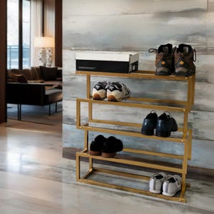 Industrial Metal Shoe Rack: Loft Style Hallway Shelving