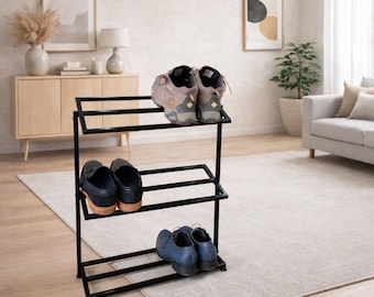 Zapatero metálico industrial: estantería de pasillo estilo loft