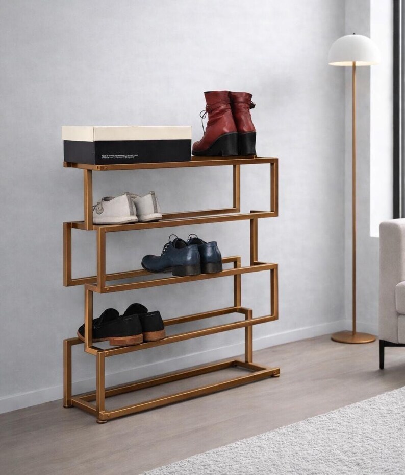 Metall-Schuhregal: Industrielles Flurregal, Loft-Style-Organizer Bild 2
