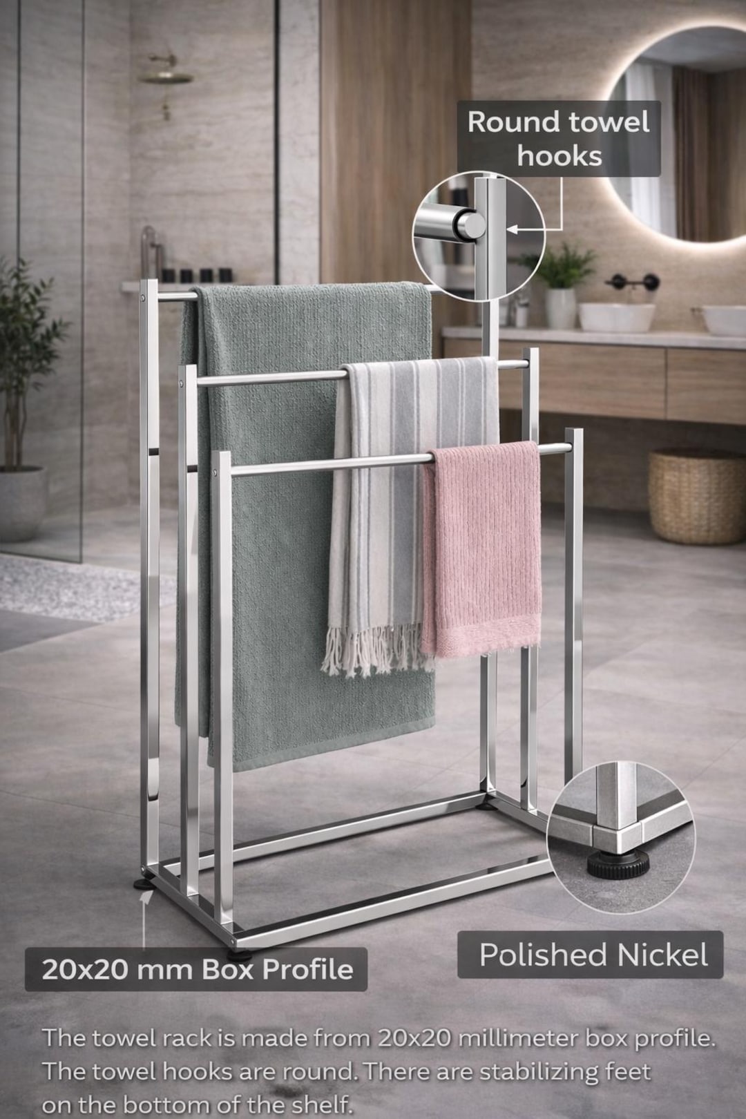 Modern Metal Freestanding Towel Rack, Minimalist Bathroom Decor - Etsy