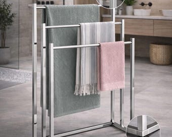 Toallero de pie de metal moderno, decoración minimalista para baño