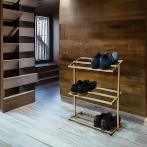 Hallway Organizing, Loft Style Shelving, Metal Shoe Rack, Floor Shoe Rack, Shoes Organizing Area, Industrial Shoes Rack, Hallway Shelving