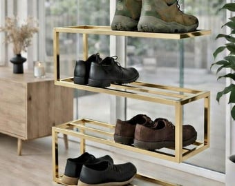 Zapatero de metal: organizador de pasillo estilo loft