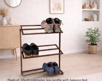 Zapatero metálico industrial: estantería de pasillo estilo loft