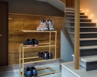 Zapatero metálico industrial: estantería de pasillo estilo loft