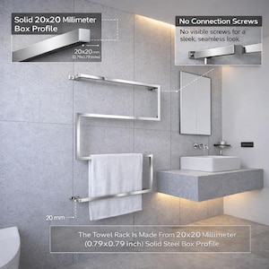 Wall-Mounted Metal Towel Rack: Modern Bathroom Storage Unit