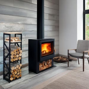 Slim Vertical Firewood Rack: Space-Saving Log Storage