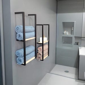 Wall Mounted Towel Holder, Towel Rack with Holder, Hand Towel Rack, Housewarming Gift, Aesthetic Bathroom Decor