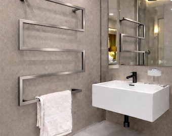 Toallero metálico de pared: mueble de baño industrial