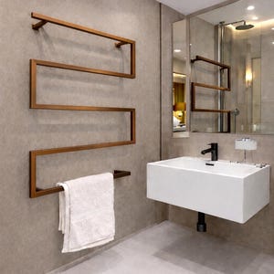 Minimalist Metal Towel Rack: Wall Mounted Bathroom Organizer