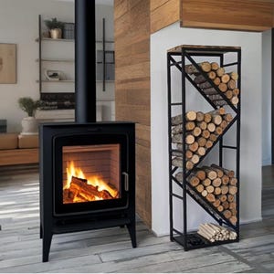 Support à bois de chauffage en métal moderne : porte-bûches de ferme, accessoire de cheminée